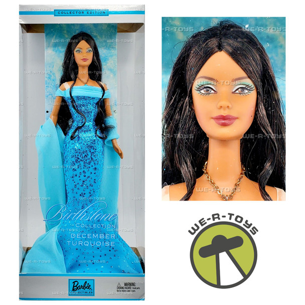 December Turquoise African American Barbie Doll 2002 Mattel B2397