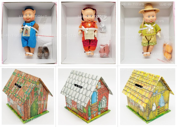 Madame Alexander Three Little Pigs Set and Houses No 31936 Banks NEW