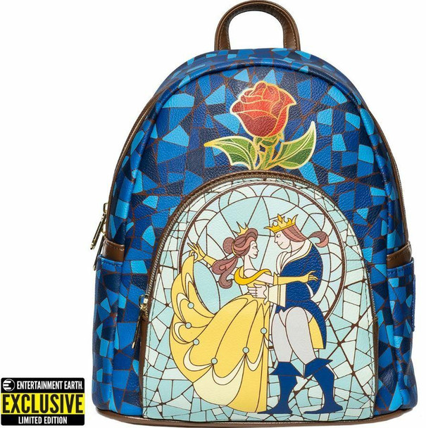 Disney Beauty and the Beast Stained-Glass Window Mini-Backpack by Loungefly PREORDER - Expected Ship Date June 2022