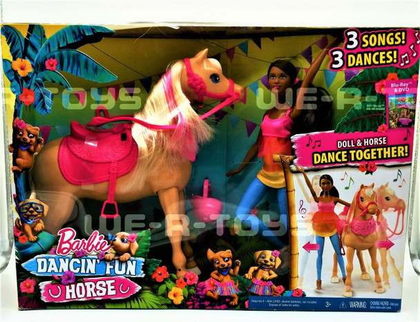 Barbie Dancin Fun Horse and Doll Gift Set African American 2015 Mattel #FCD55