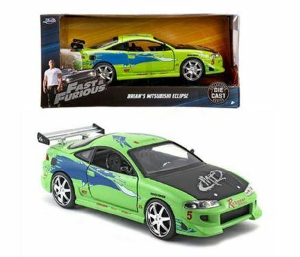 Fast and Furious Fast and the Furious Brians Mitsubishi Eclipse 124 Scale DieCast Metal Vehicle PREORDER - Expected Ship Date July 1, 2022