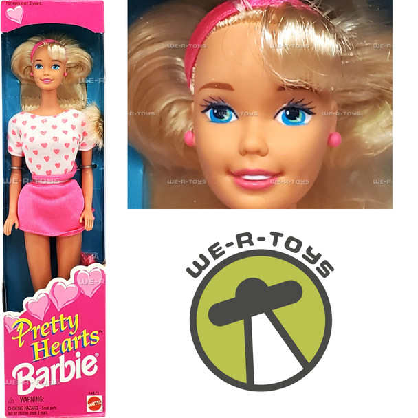 1995 Pretty Hearts Barbie Doll Blonde Mattel 14473
