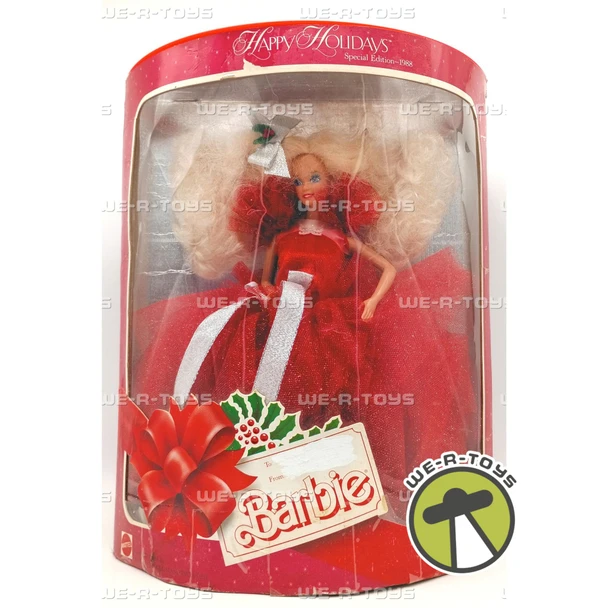 Barbie Happy Holidays 1988 Barbie Doll Special Edition Mattel No. 1703 Blonde