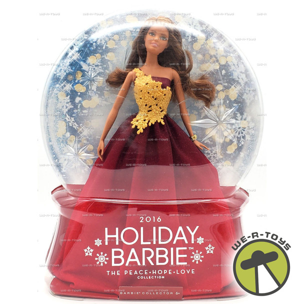 2016 Holiday Barbie Doll Brunette The Peace Hope Love Collection Mattel #DRD25
