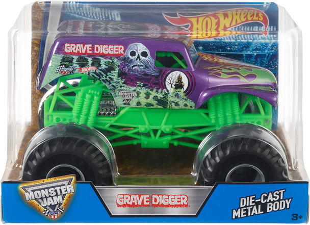 Hot Wheels Monster Jam Grave Digger 1;24 Diecast Monster Truck Purple Cab 2016