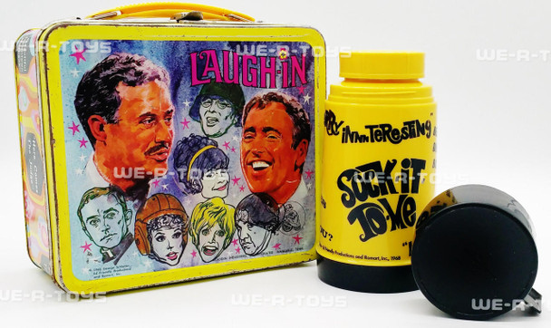 Laugh-in Tin Metal Lunchbox and Thermal Cup 1968 Aladdin USED