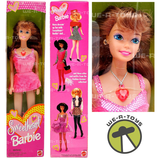 Barbie Sweetheart Brunette Doll Pink Dress Mattel 1997 No. 18700 NEW