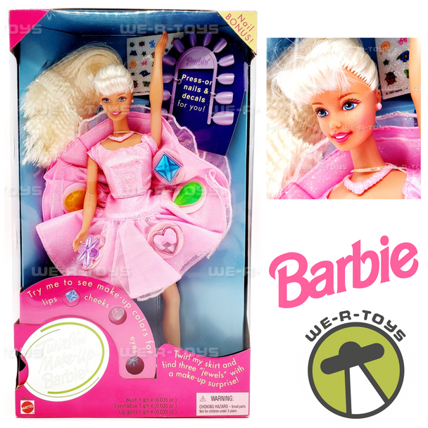 Twirlin' Make-Up Barbie Doll with Nail Bonus 1997 Mattel 18421