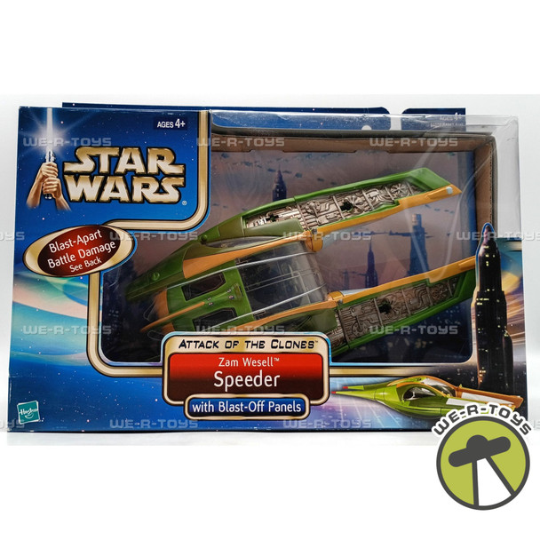 Star Wars Zam Wesell Speeder Vehicle Attack of The Clones 2002 Hasbro No 84888