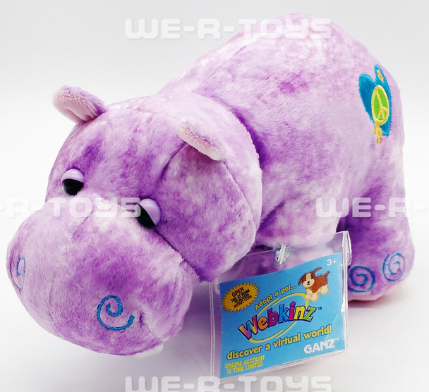 Webkinz Hippie Hippo Stuffed Animals 8" Ganz 2011 No HM617