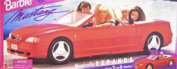 1994 Barbie Ford Mustang Convertible Magically Expands From 2 to 4 Seater Mattel