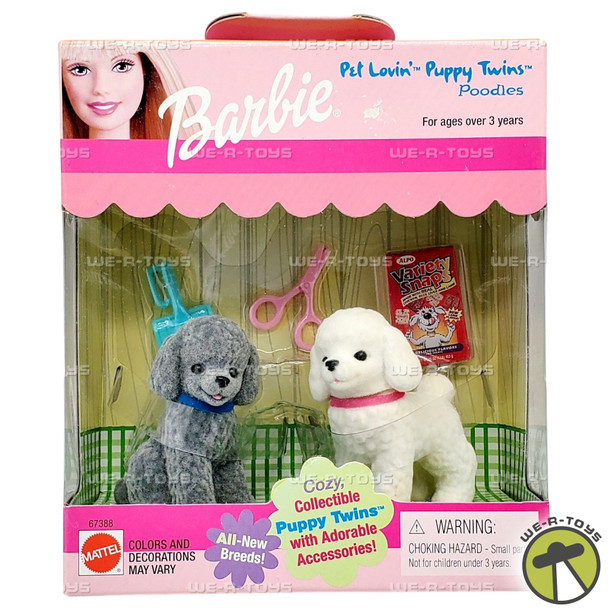 Barbie Pet Lovin' Puppy Twins Poodles Doll Set 1999 Mattel 67388