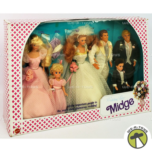 Barbie Wedding Party Midge 6 Doll Gift Set 1990 Mattel No. 9852