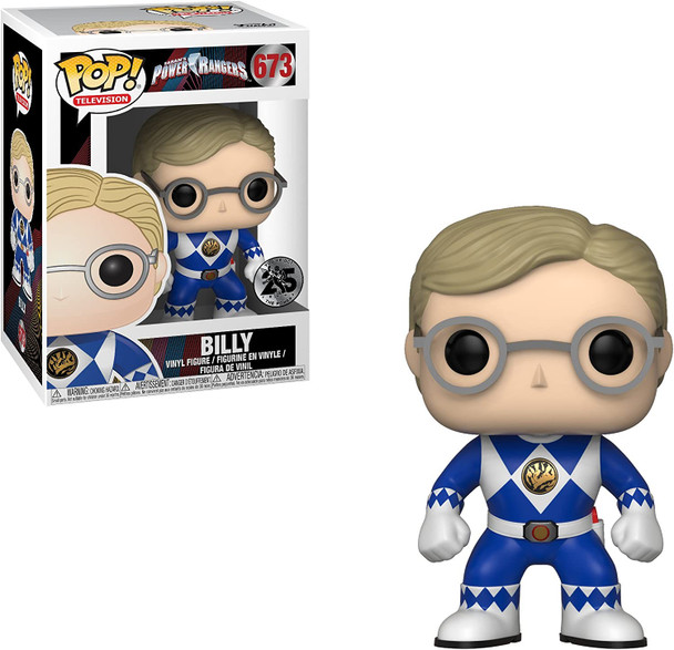 Funko Pop Television Power Rangers #673 Billy Blue Power Ranger No Helmet Figure