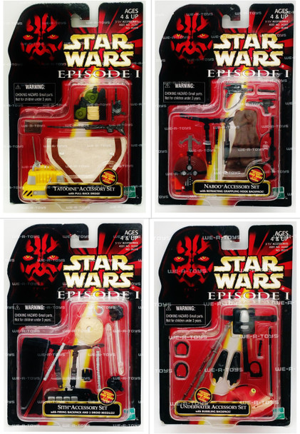Star Wars Episode I The Phantom Menace Lot of 4 Accessory Sets Hasbro 1998 NRFB