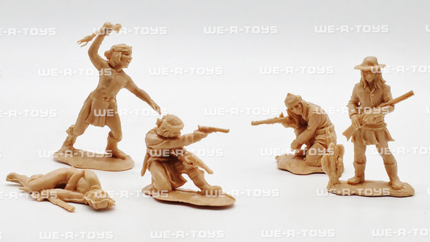 CONTÉ Collectibles Lot of 5 Native American Figures Unpainted Tan Plastic