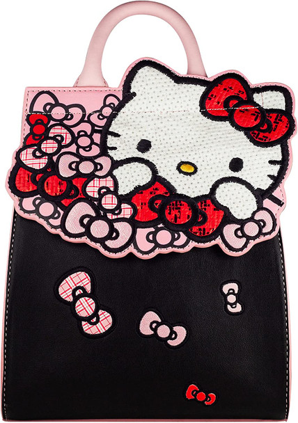 Danielle Nicole Hello Kitty Bow Design Black Purse Mini Backpack