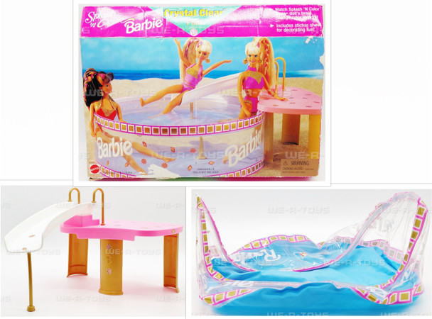 Barbie Splash 'N Color Crystal Clear Pool Playset Mattel 1996 No 67558 USED