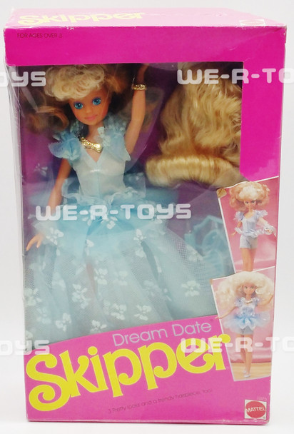 Barbie Dream Date Skipper Doll With Trendy Hairpiece Mattel 1990 No 1075