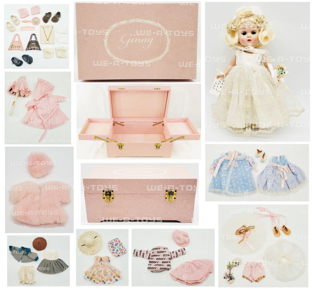 Ginny Vogue Vintage Trousseau Trunk w/ 1955 Platinum Blonde Bride Doll & Outfits
