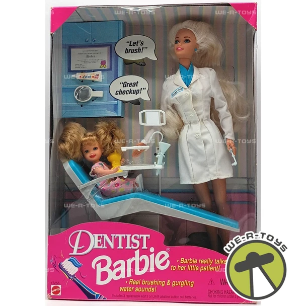 Dentist Barbie & Patient Barbie Doll Set & Accessories 1997 Mattel Item No 17255
