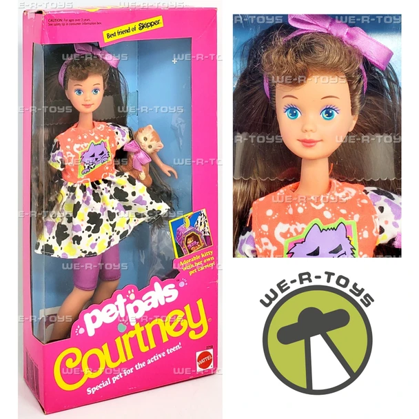 Barbie Pet Pals Courtney Doll With Kitty Mattel 1991 No 2710 NRFB