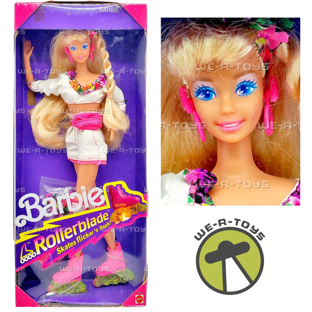 Barbie Rollerblade Doll Skates Flicker 'n Flash 1991 Mattel 2214 NRFB
