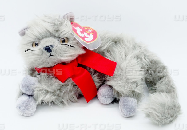 Ty Beanie Baby Beani the Gray Longhaired 7" Cat Plush 2000 New With Tags