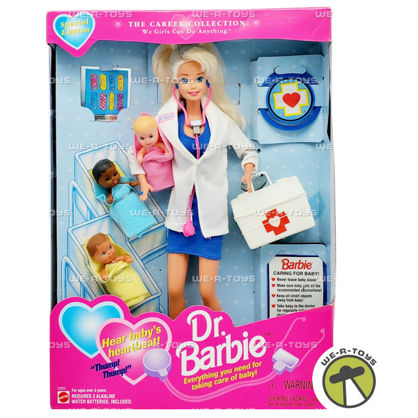Dr. Barbie Doll and 3 Baby Dolls Career Collection No. 15803 Mattel 1995