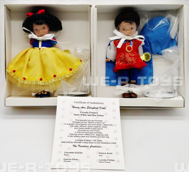 Nancy Ann Storybook Dolls Snow White & Her Prince Doll Set Disney World 2008 NEW