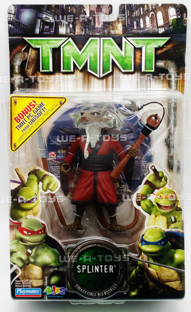 TMNT The Movie Splinter Action Figure W/ PC Game Playmates 2006 #55155 NRFP