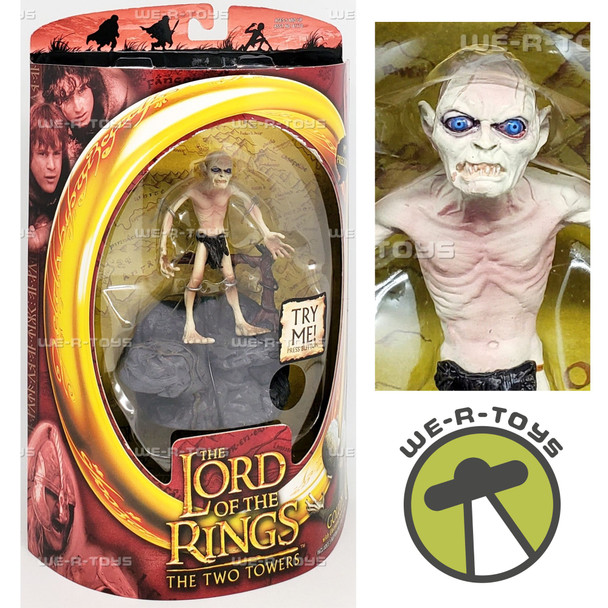 Lord of the Rings Gollum W/ Electronic Sound Base Figure 2003 Toy Biz 81179 NRFP
