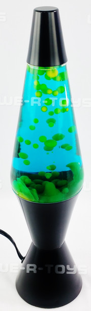 Lava Brand Black Base Blue Liquid Green Lava Lamp 16.5" Lava World 2003 NEW