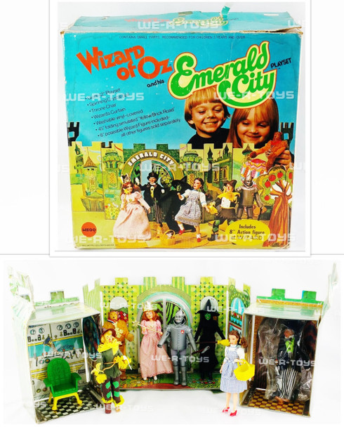 The Wizard of Oz Lot of 7 Emerald City Playset and 6 Dolls MEGO 1974 USED
