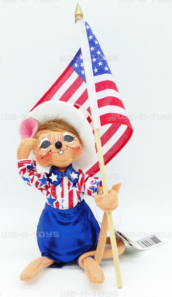 Annalee Mobilitee Dolls 6 Patriotic Boy Mouse Wired Doll with Flag 2010 NEW