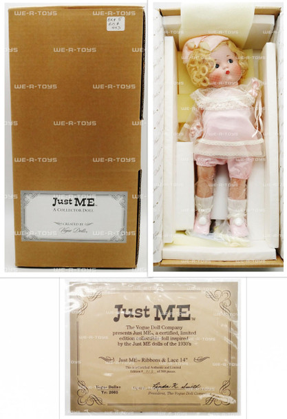 Just Me Dolls Ribbons and Lace 14 Porcelain Doll Vogue Dolls 2003 No JM1406 NRFB