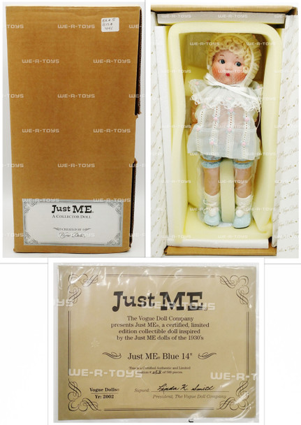 Just Me Dolls Just Me Blue 14" Porcelain Doll Vogue Dolls 2002 No JM1403 NRFB