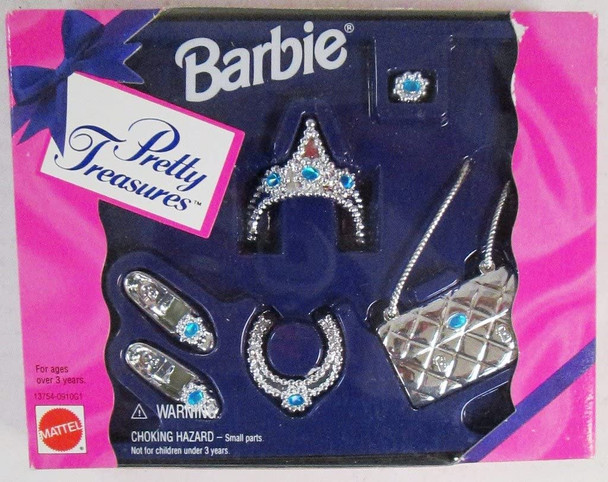 Barbie Pretty Treasures Silver Jewelry Set 1995 Mattel 13574-0910G1