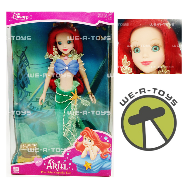 Disney's Little Mermaid Ariel Porcelain Keepsake Doll Brass Key 2003 #1063 NEW