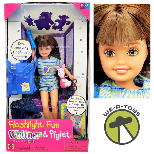 Barbie Flashlight Fun Whitney Doll & Piglet Friend of Barbie 1997 Mattel 19671