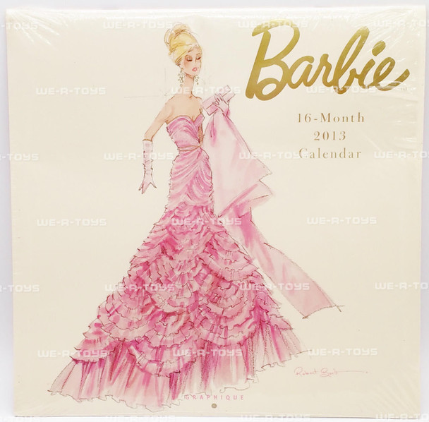 Barbie 2013 Calendar Designs By Robert Best 16-Month Graphique CY35213 NEW