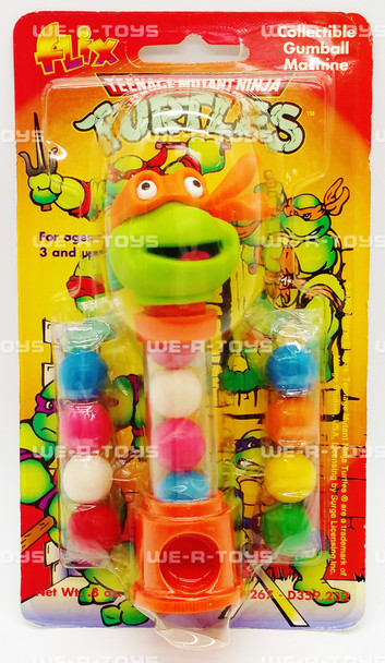 Teenage Mutant Ninja Turtles Michelangelo Flix Gumball Dispenser 1998 NRFP