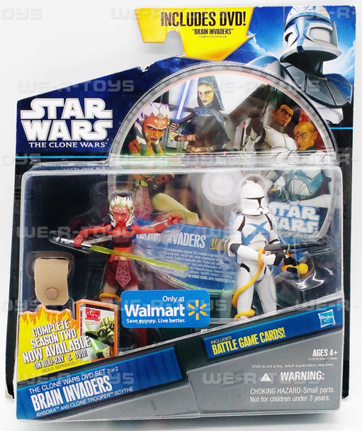 Star Wars The Clone Wars Brain Invaders Figure Set Ahsoka & Scythe With Dvd NEW