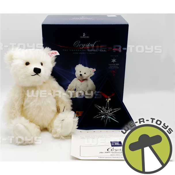 Steiff Crystal The Swarovski Teddy Bear Alpine White 2005 With Ornament NEW