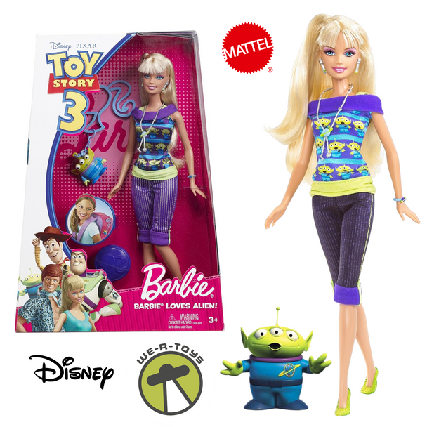 Disney Pixar Toy Story 3 Barbie Loves Alien Doll 2009 Mattel R9297