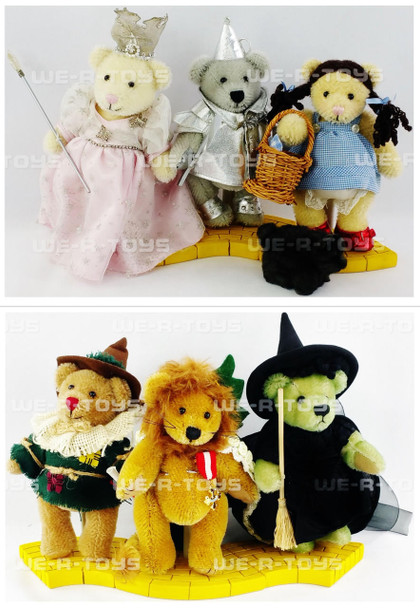 The Wizard of Oz Official Teddy Bear Collection Lot of 6 Franklin Heirloom 2000