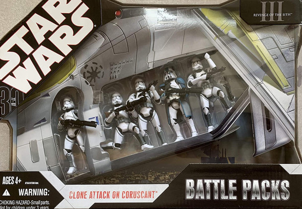 Star Wars Battle Pack Clone Attack on Coruscant Figure Set 2005 Hasbro 85995