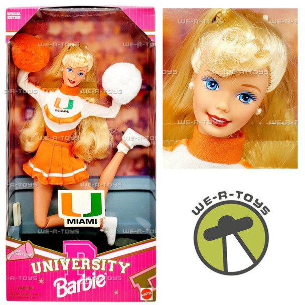University Barbie Miami Cheerleader Doll 1996 Mattel 17794
