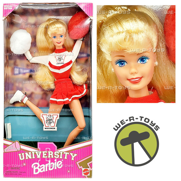 Barbie Wisconsin University Cheerleader Doll 1996 Mattel 17195