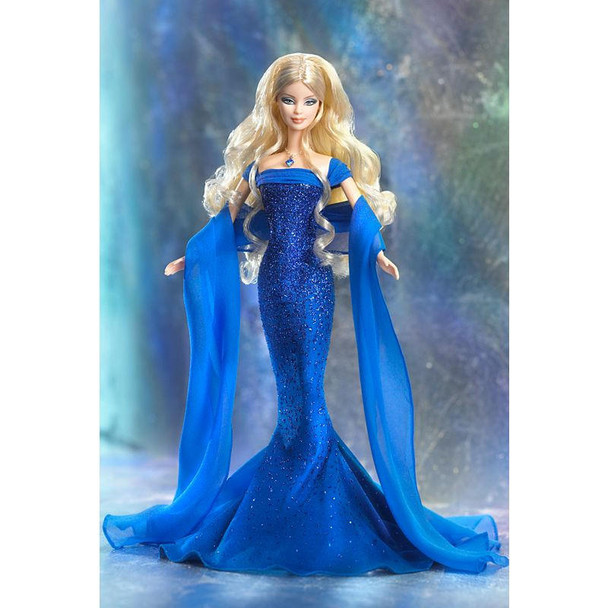 Barbie September Sapphire Doll Blonde The Birthstone Collection Mattel 2003 NRFB